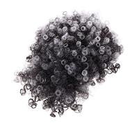 MUCKLILY Perruque Afro Bouclée avec Frange Postiche pour Filles et Femmes Coiffure Party et Naturelle Cheveux Bouclés Réalistes Gris