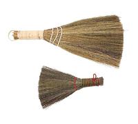 MUCKLILY Petit Balai en Bois et Paille 2pcs, Balais de Nettoyage Mini Faciles à Saisir pour Poussière, pour Nettoyer Meubles et Zones Difficiles D'accès