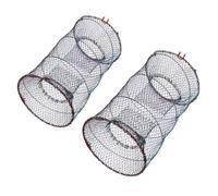 MUCKLILY Piège À Poisson Pliable Professionnel 2Pcs Filet Multifonction Léger Compact Métal Nylon pour Crabes Crevettes Homards Pêche Extérieure Facile À Utiliser Grande Capacité