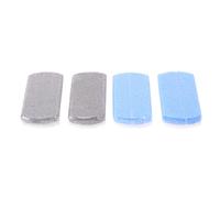 MUCKLILY Pierre Exfoliante Pieds Éliminateur de Callosités 4 Pcs Bicolore Gris-blanc et Bleu-blanc Outil Soin des Pieds Massage Ergonomique à Domicile