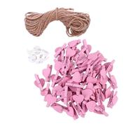 MUCKLILY Pinces à Photos Décoratives en Bois Forme Cœur, Kit 50 Pièces Rose Corde en Chanvre 10m et 4 Punaises, Accessoires Photo Pratiques pour Décoration Murale DIY et Porte-mémos