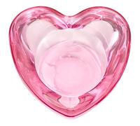 MUCKLILY Plat en Verre Rose de Cœur pour Manucure, Outil Sûr et Utile pour Accessoires Ongles, Design Délicat et Charmant pour Nail Art
