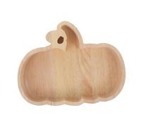 MUCKLILY Plateau Bois Forme De Citrouille pour Halloween Assiette De Service De Fruits Et Collations pour Décoration De Table