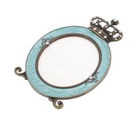 MUCKLILY Plateau de Présentation pour Capsules D'ongles de Couronne, Palette de Mélange de Couleurs pour Manucure, Plateau de Peinture pour Nail Art en Métal Bronze Antique, Accessoire