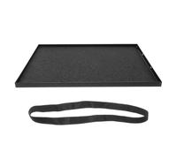 MUCKLILY Plateau de Projecteur, Palette pour Ordinateur Portable, Support Trépied en Acier Noir, Plateau Plat Antidérapant Sangles de Maintien, Adaptateur Filetage 3/8 à 1/4 pour