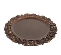 MUCKLILY Plateau Décoratif Vintage en Polypropylène, Assiette Ronde 35 Cm Couleur Vieux Bronze, Plateau D'accessoires pour Rangement et Photographie, pour Décor Intérieur et Présentation