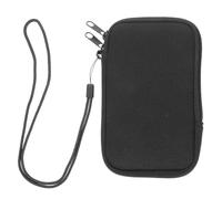 MUCKLILY Pochette de Téléphone en Néoprène Fermeture Éclair, Étui Protecteur Portable Noir, Facile à Transporter Dragonne, pour Smartphone la Plage Course