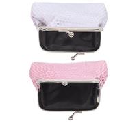 MUCKLILY Pochette Porte-Monnaie Fille en Polyester avec Fermeture Kiss-Lock, Mini Portefeuille Scintillant et Multifonctionnel pour Fêtes et Usage Quotidien, Lot de 2 Pièces