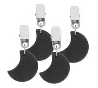MUCKLILY Poids de Nappe avec Pince en Pierre Marbre Noir, Lot de 4, Accessoires Réutilisables pour Maintien de Nappe, Usage Extérieur et Événements, Pinces Compactes pour Table de Jardin