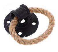 MUCKLILY Poignée de Porte Vintage en Corde de Jute Noire Bouton de Tiroir Rustique Anneau Décoratif pour Placard et Armoire Accessoire Unique pour Meubles en Bois Installation Facile