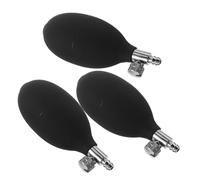 MUCKLILY Pompe à Main de Gonflage pour Tensiomètre Manuel Kit 3 Pièces de Rechange avec Soupape en Métal Pompe à Air Comprimée Noire Remplacement pour Usage et Infirmier