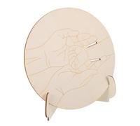 MUCKLILY Porte-bracelet avec Support de Naissance en Bois Gravé Rond Plaque Commémorative Beige pour-né pour Hôpital et Occasions Spéciales
