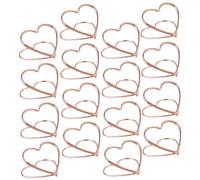 MUCKLILY Porte-Cartes de Table en Métal Rose Doré de Cœur Lot de 32 Supports Multifonctions pour Photos Numéros de Table et Cartes de Visite Accessoires Décoratifs pour Mariage et