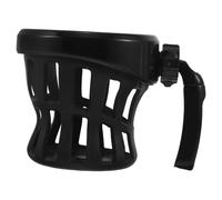 MUCKLILY Porte-gobelet pour Moto Noir en Maille résistante - Support pour Guidon Maintien antidérapant et Compatible avec la majorité des gobelets pour déplacements urbains et Aventures