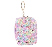 MUCKLILY Porte-Monnaie Porte-Clés Mini à Paillettes Arc-en-Ciel Petite Pochette Compacte pour Femmes Portefeuille de Change Léger et Portable Accessoire Mode Polyvalent pour Voyage et