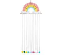 MUCKLILY Porte-pinces à Cheveux Mural en Bois et Coton, Organiseur pour Nœuds et Accessoires Cheveux Filles, Support Arc-en-ciel Suspendu pour Chambre D’garçon et Filles, Rangement