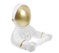 MUCKLILY Porte-Rouleau de Papier Toilette Astronaute Mural en Résine Dorée Support sans Perforation pour Salle de Bain Cuisine Distributeur Léger et Décoratif pour Usage Domestique