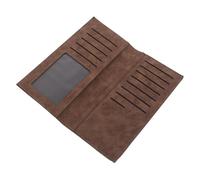 MUCKLILY Portefeuille Long et Fin pour Homme en Cuir Synthétique Vintage avec Fenêtre D'identité et Rangement pour Cartes, pour Usage Professionnel et Poche de Costume