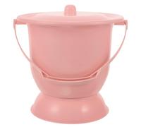 MUCKLILY Pot à Urine Portable Unisexe 4l Couvercle en Plastique Rose Compact Solide pour Usage Domestique Nuit Adultes Personnes Âgées Santé Aide Quotidienne