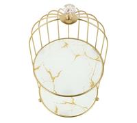 MUCKLILY PréSentoir À GâTeaux Doré en MéTal 2 Niveaux Cage À Oiseaux Support GâTeau pour FêTe Mariage Anniversaire Et Thé De L'AprèS-Midi