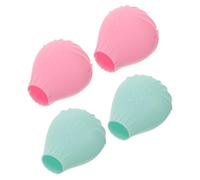 MUCKLILY Protecteurs de Pinceaux de Maquillage en Silicone Lot de 4 Pièces Taille Moyenne et Fine, Étuis Anti-poussière Doux et Solide, pour Voyage et Rangement, Couleurs Vert Clair et Rose