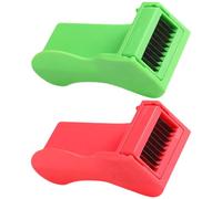 MUCKLILY Râpe à Julienne Multifonction 2 Pcs pour Légumes Haricots Verts Rouge et Vert Protège-Doigts Outil de Coupe Manuel Cuisine Maison Cuisine Coupe Légumes Facile et Sécurisé