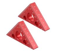 MUCKLILY Règle d’angle multifonctionnelle en alliage d’aluminium rouge lot de 2 double échelle métrique et impériale instrument de mesure de hauteur et de profondeur pour travail du