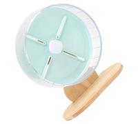 MUCKLILY Roue Hamster Silencieuse en Abs et Bois Support Stable 20 Cm, Accessoire pour Exercice et Jeux de Hamsters et Hérissons en Milieu Domestique