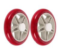 MUCKLILY Roues de Chariot de Courses Remplaçables 2 Pièces Rouge Étoile en Plastique Pu Roues Roulantes pour Chariot D'épicerie Accessoires de Rechange Usage Supermarché