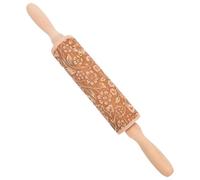 MUCKLILY Rouleau à Pâtisserie en Bois de Hêtre à Motifs Floraux Gravés Rouleau à Pâtisserie Décoratif pour Pâte à Tarte Biscuits et Fondant à Gaufrer Cuisine Créative