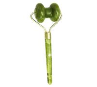 MUCKLILY Rouleau de Massage Visage Jade Naturel Double Tête Rouleau Minceur Pierre de Jade Masseur de Soin Peau pour Visage Peau Délicate Usage Quotidien