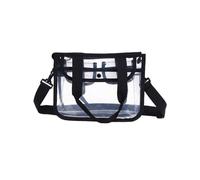 MUCKLILY Sac Bandoulière Transparent EVA Noir et Sac à Main Mode pour Femme Plage Voyage et Usage Quotidien