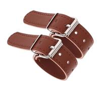 MUCKLILY Sangles de Panier de Vélo Design Réglable et Installation Solide en PU et Alliage D'aluminium Marron 1 Paire pour Décoration de Vélo