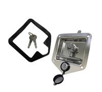 MUCKLILY Serrure Pliable de T en Acier Inoxydable Joint D’étanchéité, 2 Clés Incluses, Antivol pour Remorque et Camping-Car, Accessoires Sécurité Solide pour Armoires et Boîtes