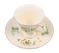 MUCKLILY Service à Café en Céramique Vintage 1 Pièce, Tasse à Café Soucoupe en Porcelaine, Motif Européen Doré la Feuille, Style Palais Classique, pour Thé et Boissons Chaudes, Usage