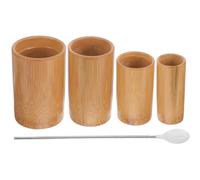 MUCKLILY Set de Ventouses en Bambou Naturel - 5 Tailles Baguette - Outil de Massage Portable, Tasse de Ventouses Robustes, Aspiration Forte, pour Thérapie, Relaxation, Soins Bien-être,