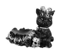 MUCKLILY Socle Créatif pour Boule de Cristal Résine Support Sphère Décoratif et Stable Base Halloween avec Motif Pentagramme et Chat Noir Décoration Maison et Bureau