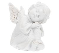 MUCKLILY Statue Ange Résine Blanche Adorable Décoration de Bureau et Maison Figurine Ange Gardien Créative et Pratique pour Ornement de Bureau