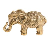 MUCKLILY Statue D’Éléphant en Laiton Compact Ornement Artisanal Décoratif pour Bureau et Maison Figurine Vintage Base Plate Stable Décoration Animale Créative Feng Shui pour Intérieur