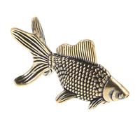 MUCKLILY Statue Poisson Rouge Rétro en Bronze Antique, Figurine Feng Shui Carpe Koï, Décoration De Bureau Élégante, Ornement Symbolique pour Maison Et Table à Thé, Présent Prospérité