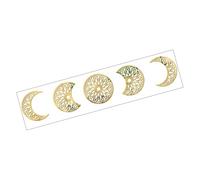 MUCKLILY Sticker Mural Autocollant en Acrylique Miroir 3d Lune Dorée, Décoration Murale Amovible pour Chambre et Salle de Bain, Ornement Mural Cycle Lunaire Diy, Set Autocollants Muraux