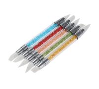 MUCKLILY Stylo de Sculpture Nail Art Silicone Double Pointe 5 Pcs Couleur Aléatoire Outils Manucure pour Nail Art Professionnel Tête Souple Sculptant Fleurs et Motifs 3d