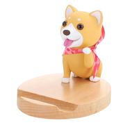MUCKLILY Support de Téléphone en Bois de Chien Adorable pour Décoration de Bureau et Maison, Matériau Naturel, Design Créatif et Fonction Anti-Rayures
