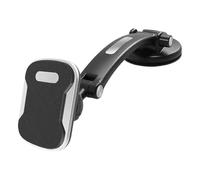 MUCKLILY Support de Téléphone Voiture Magnétique Ventouse Noire en Plastique et Silicone, Installation Simple, Maintien pour Smartphone en Voiture