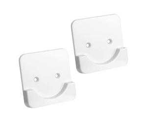 MUCKLILY Support de Tringle à Rideau en Plastique Blanc Paire de Fixations Murales Extensibles pour Barre Accessoire Salle de Bain Antidérapant Montage sans Perçage Compatible Murs