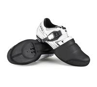 MUCKLILY Surchaussures de Cyclisme Coupe-Vent et Chaudes en Nylon Élastique pour Cyclistes, Couvre-Chaussures Imperméables Adaptés la Pratique du Vélo en Extérieur, Noir