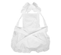 MUCKLILY Tablier pour Petites Filles Blanc en Coton avec Dentelle Taille S Tablier de Peinture Cuisine pour Garçon et Filles Costume de Soubrette Mignon pour Fêtes et Jeux Créatifs