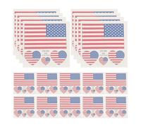 MUCKLILY Tatouages Temporaires Drapeau Américain 25 Pcs Imperméables pour Fête de L'indépendance Autocollants Visage Corps Décoration Éphémère Anniversaire Festival