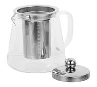 MUCKLILY Théière en Verre Borosilicate 450 Ml, Portable et Résistante la Chaleur, pour Cuisinière et Préparation de Thé aux Fleurs ou Lait, Cafetière Cuisine Transparente, Usage