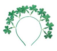MUCKLILY Tissu et Fer Bandeau Accessoire, Trèfle Vert Fête Saint Patrick | Design et Soigné, Reste en Place, Réutilisable pour Costumes, Bars, Pubs et Soirées